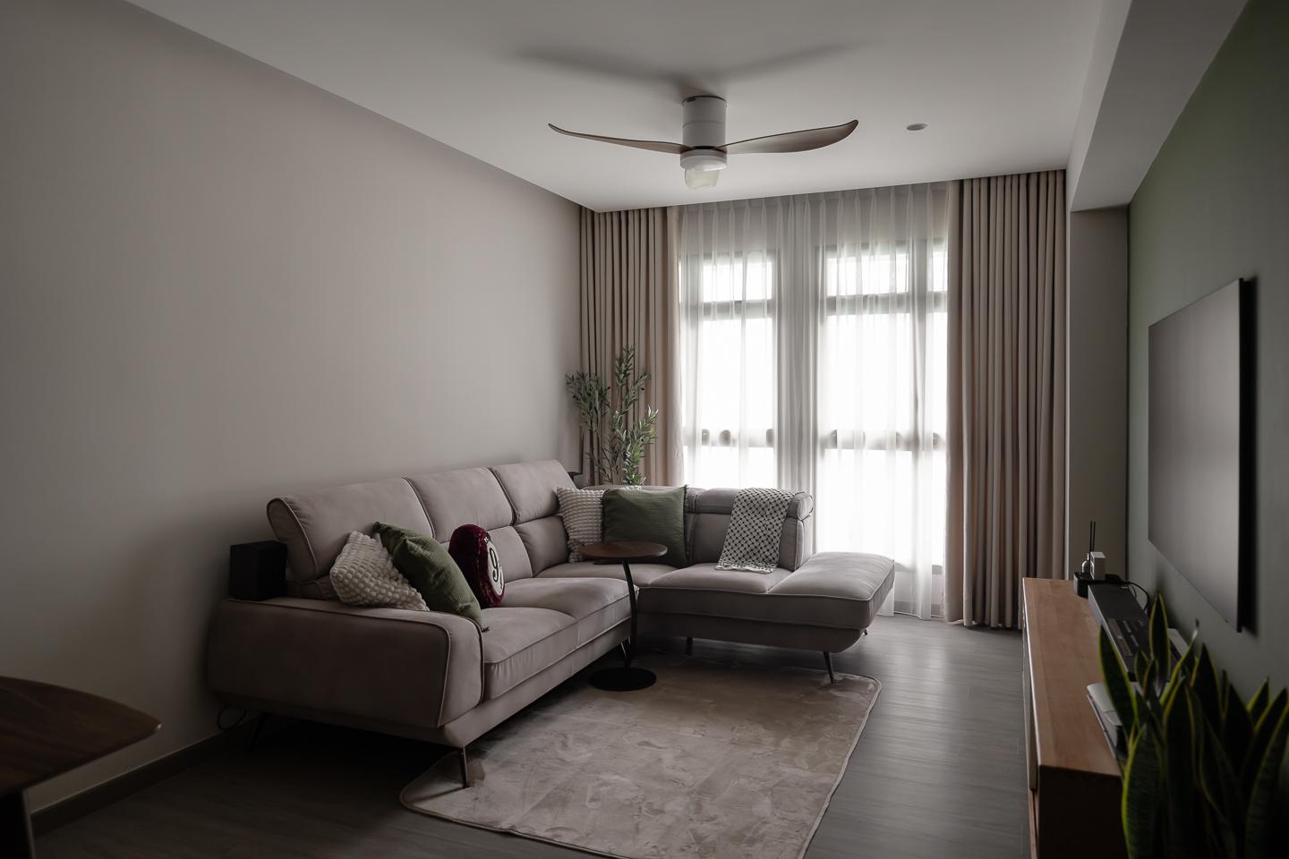 Modern Living Room with TV Console and Sofa