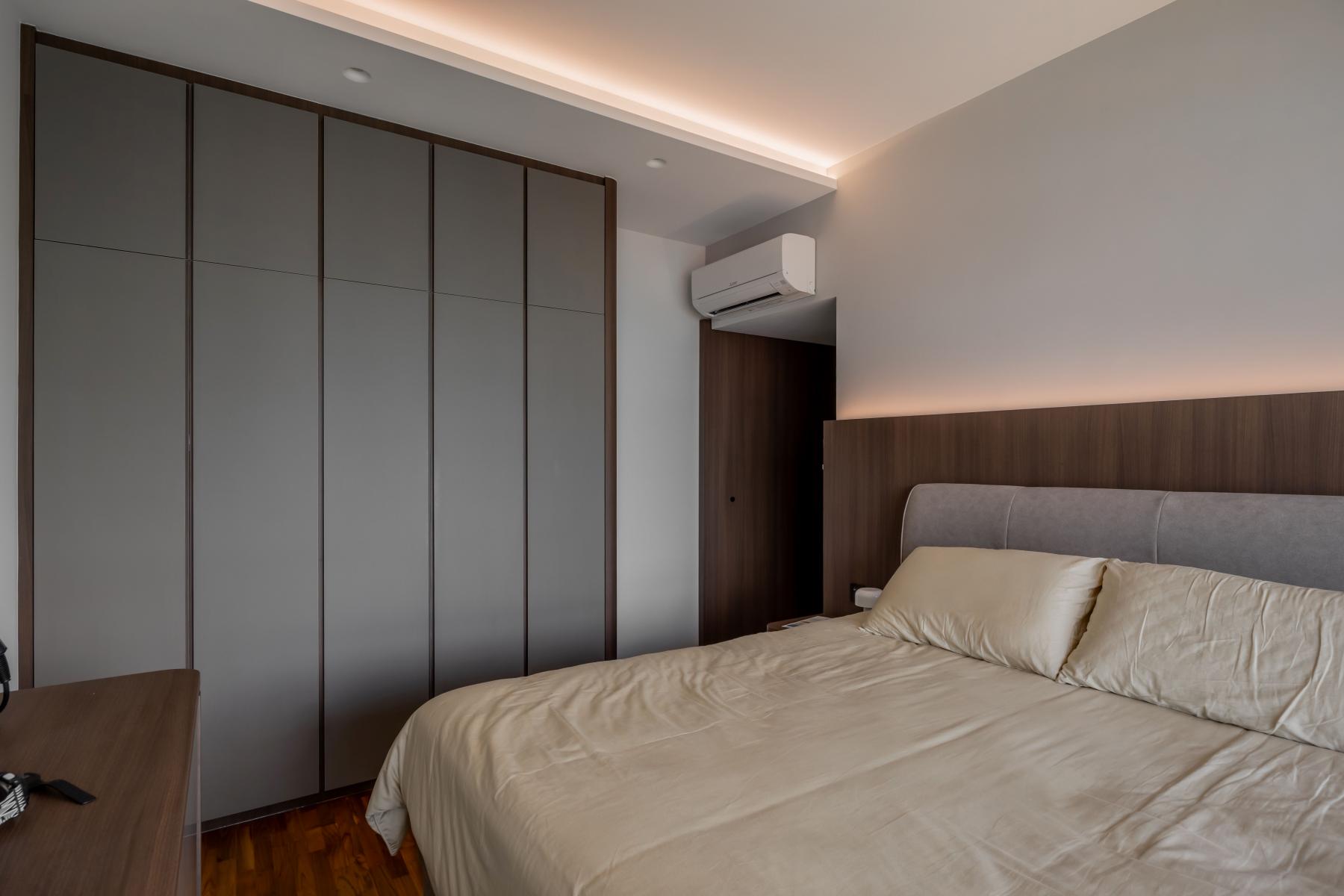 Contemporary Bedroom with Ceiling Light and Wardrobe