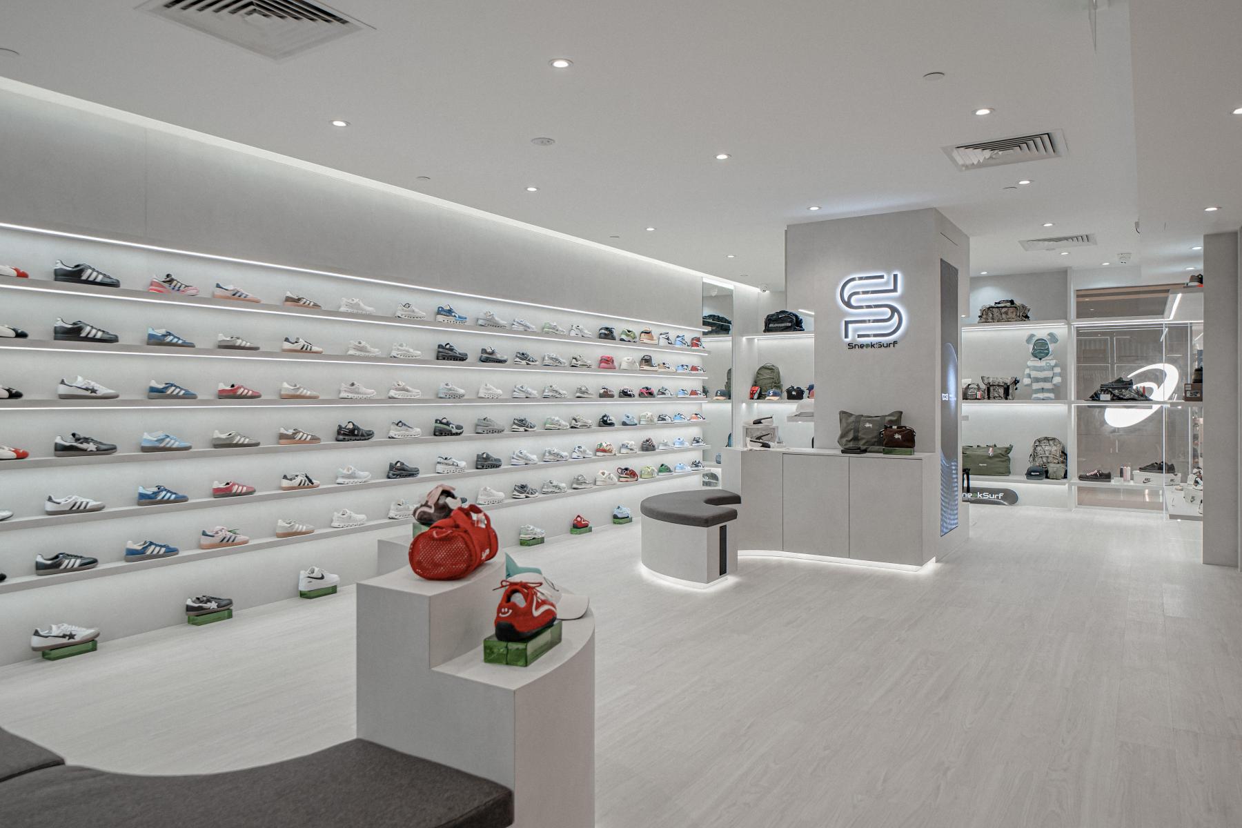 Contemporary Retail with Bookshelf and Wall Shelves