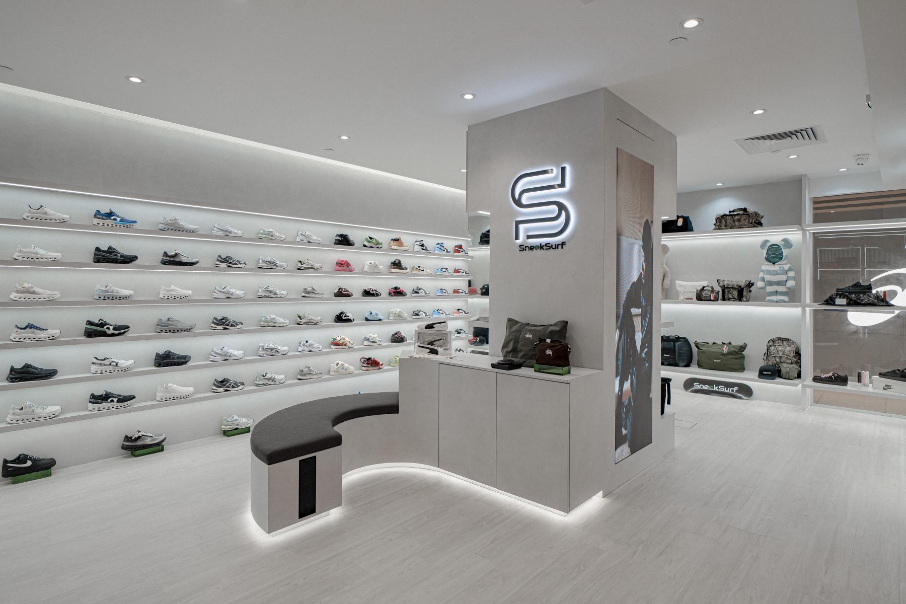 Contemporary Retail with Bookshelf and Wall Shelves