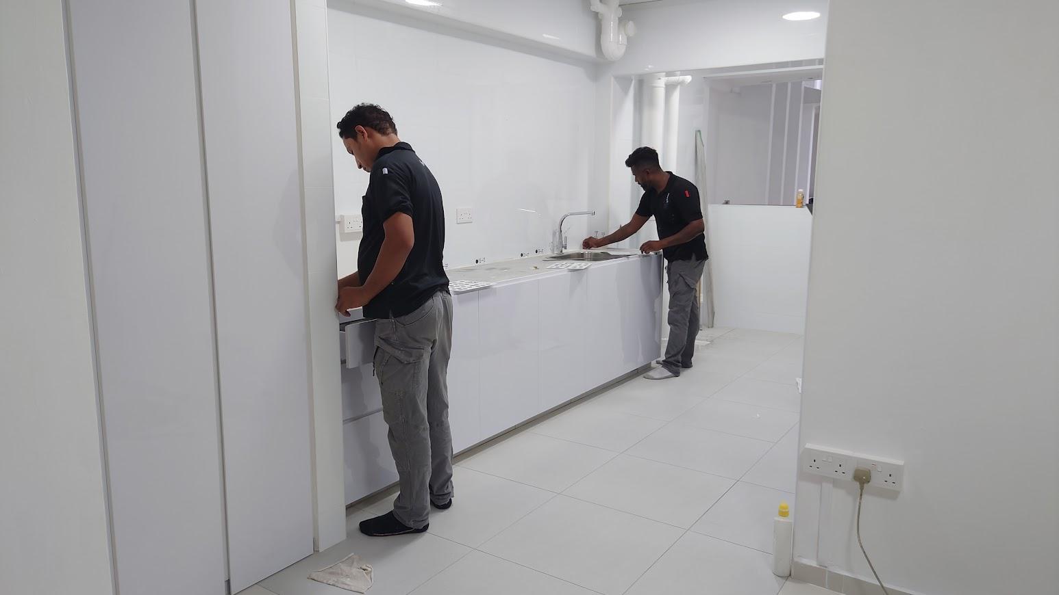 Asian Kitchen with Kitchen Window and Kitchen Island
