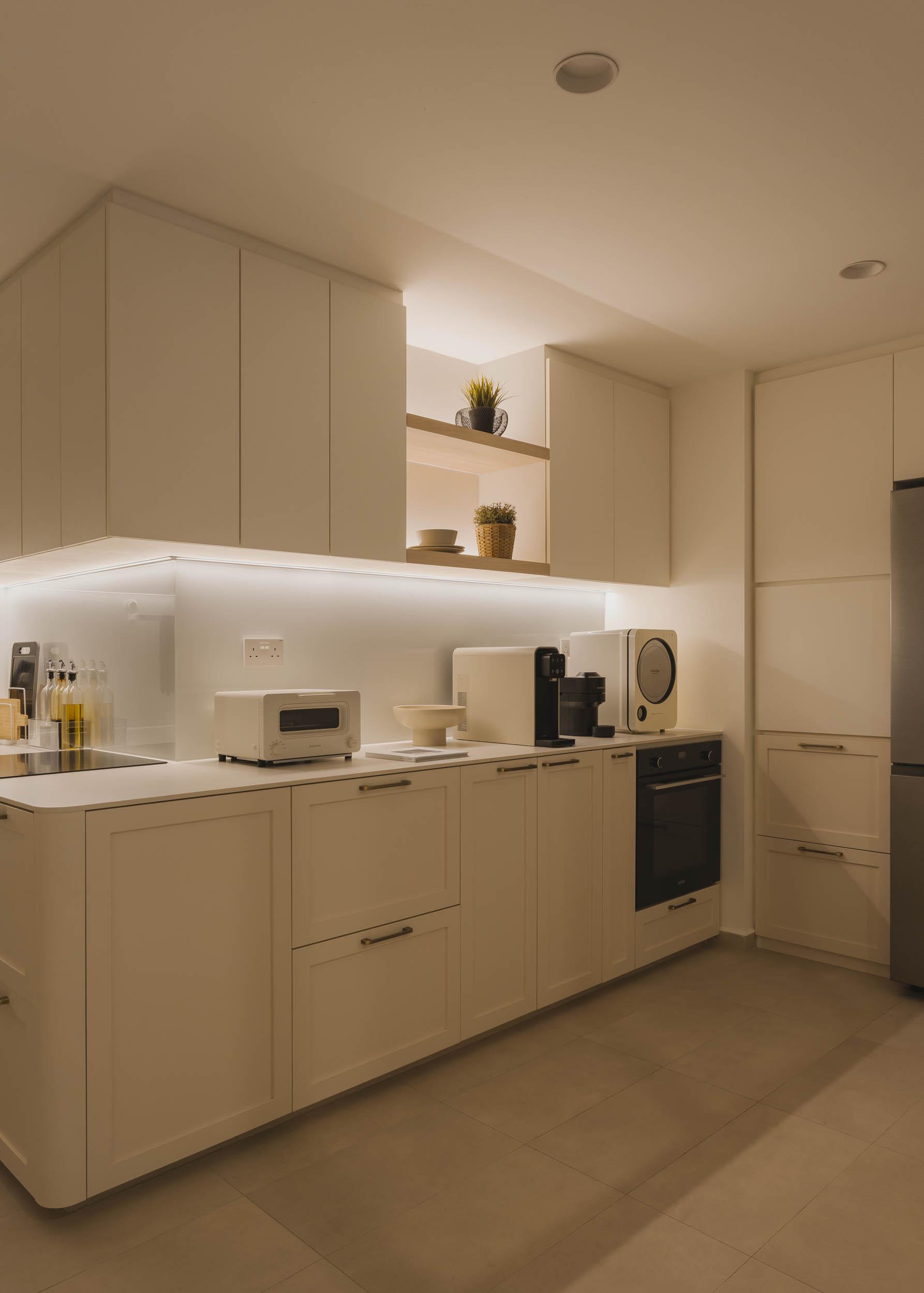 Country Kitchen with Cupboard and Storage Cabinets