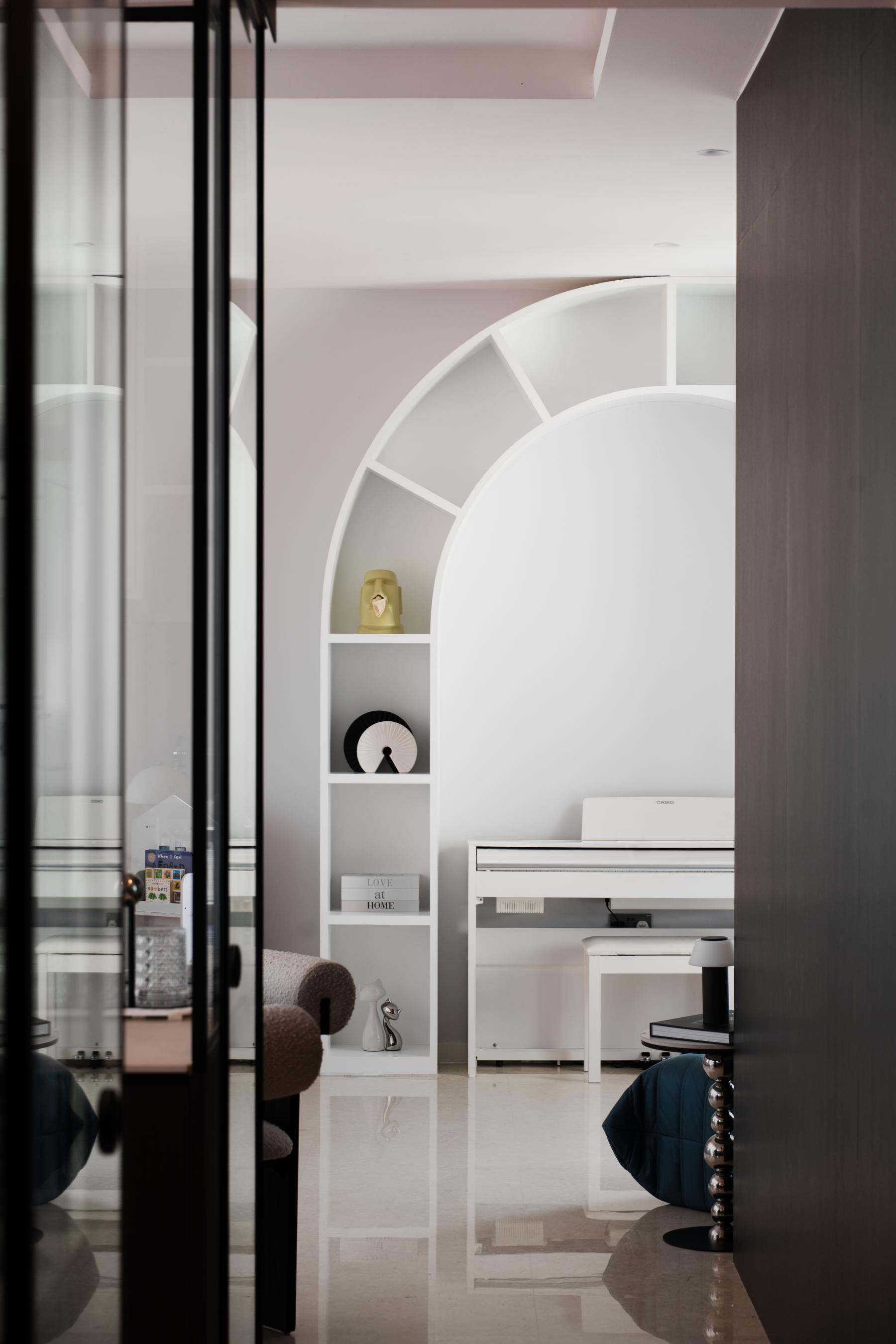 Modern Study with Bookshelf and Storage Cabinets