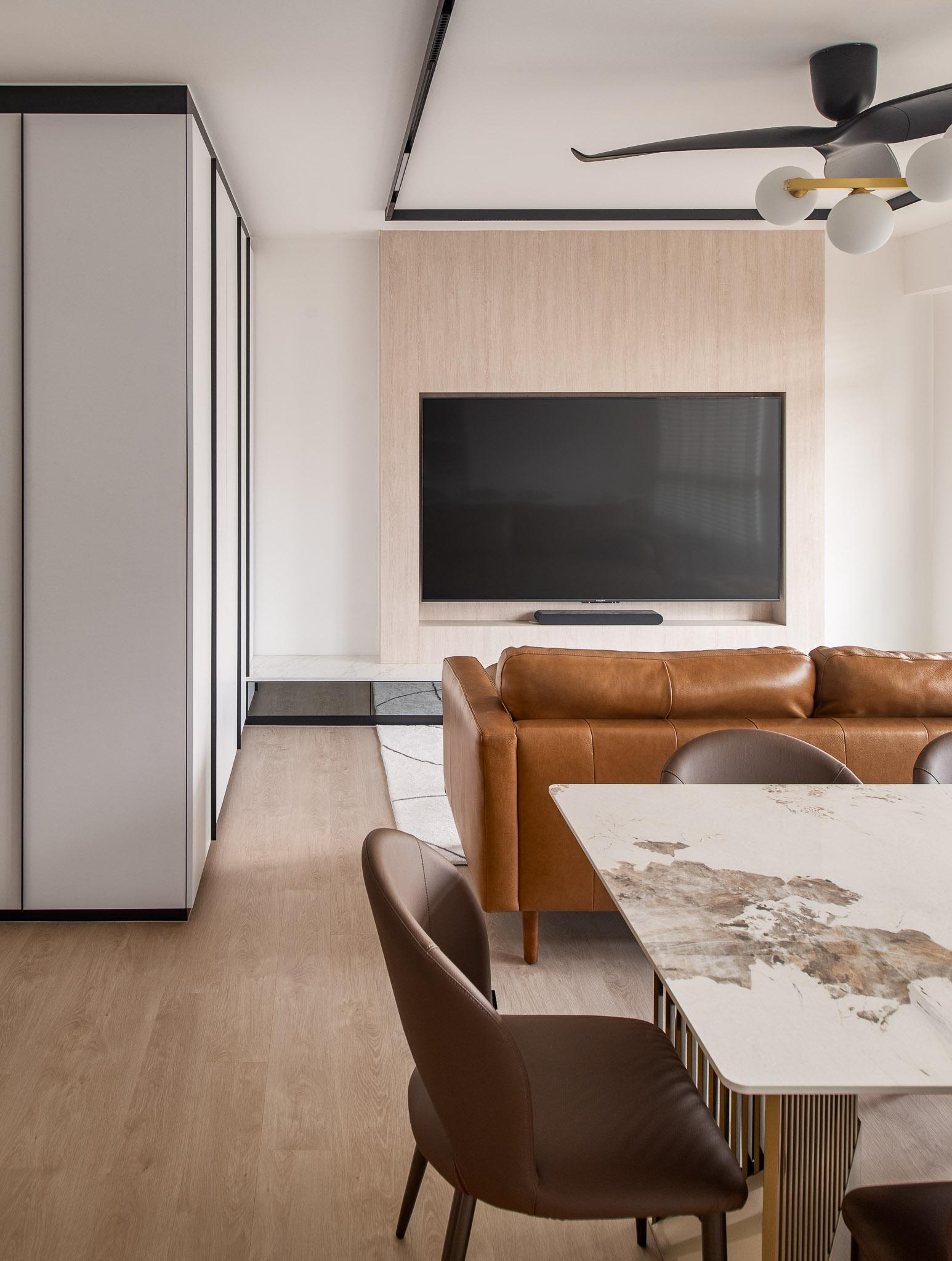 Modern Living Room with TV Console and Sofa