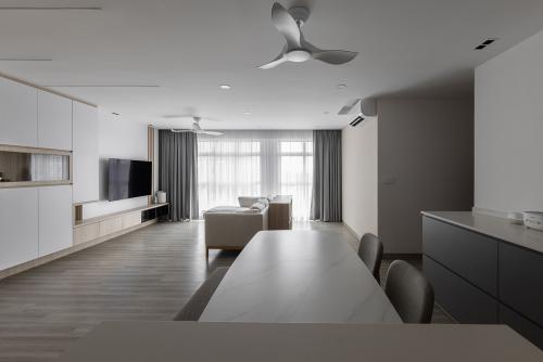 Modern Living Room at Punggol Edgedale Plains