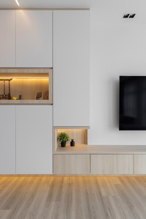Modern Living Room at Punggol Edgedale Plains