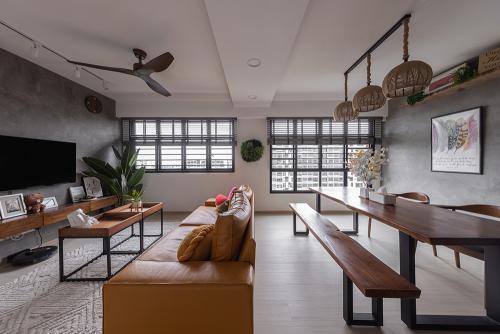 Industrial Living Room at Fernvale Rivergrove