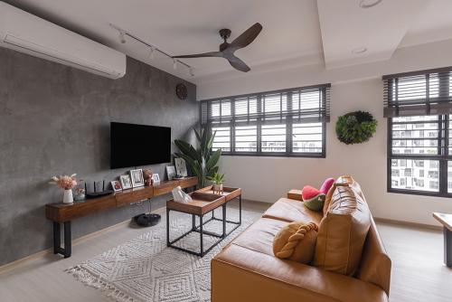 Industrial Living Room at Fernvale Rivergrove
