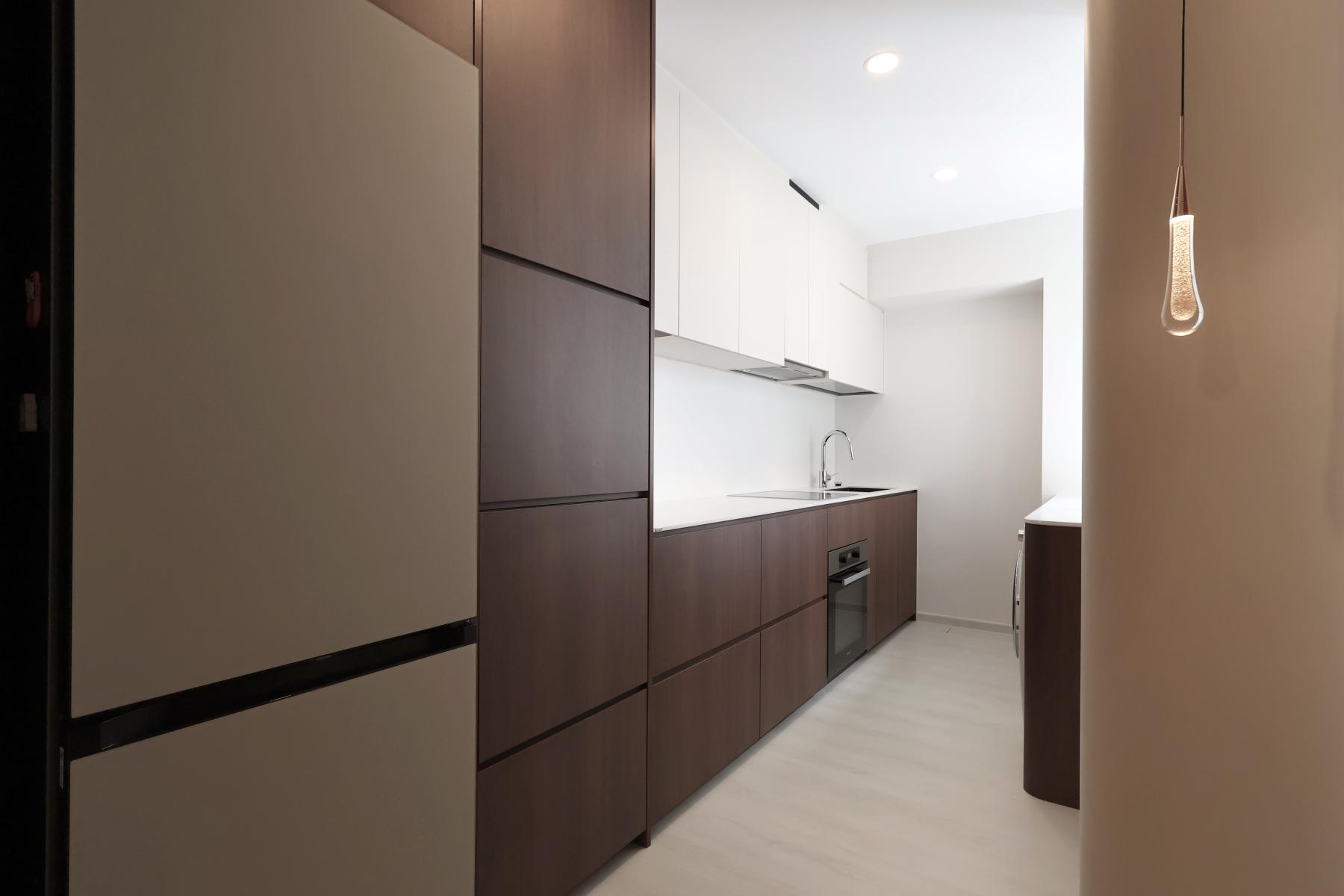 Modern Kitchen with Kitchen Window and Cupboard