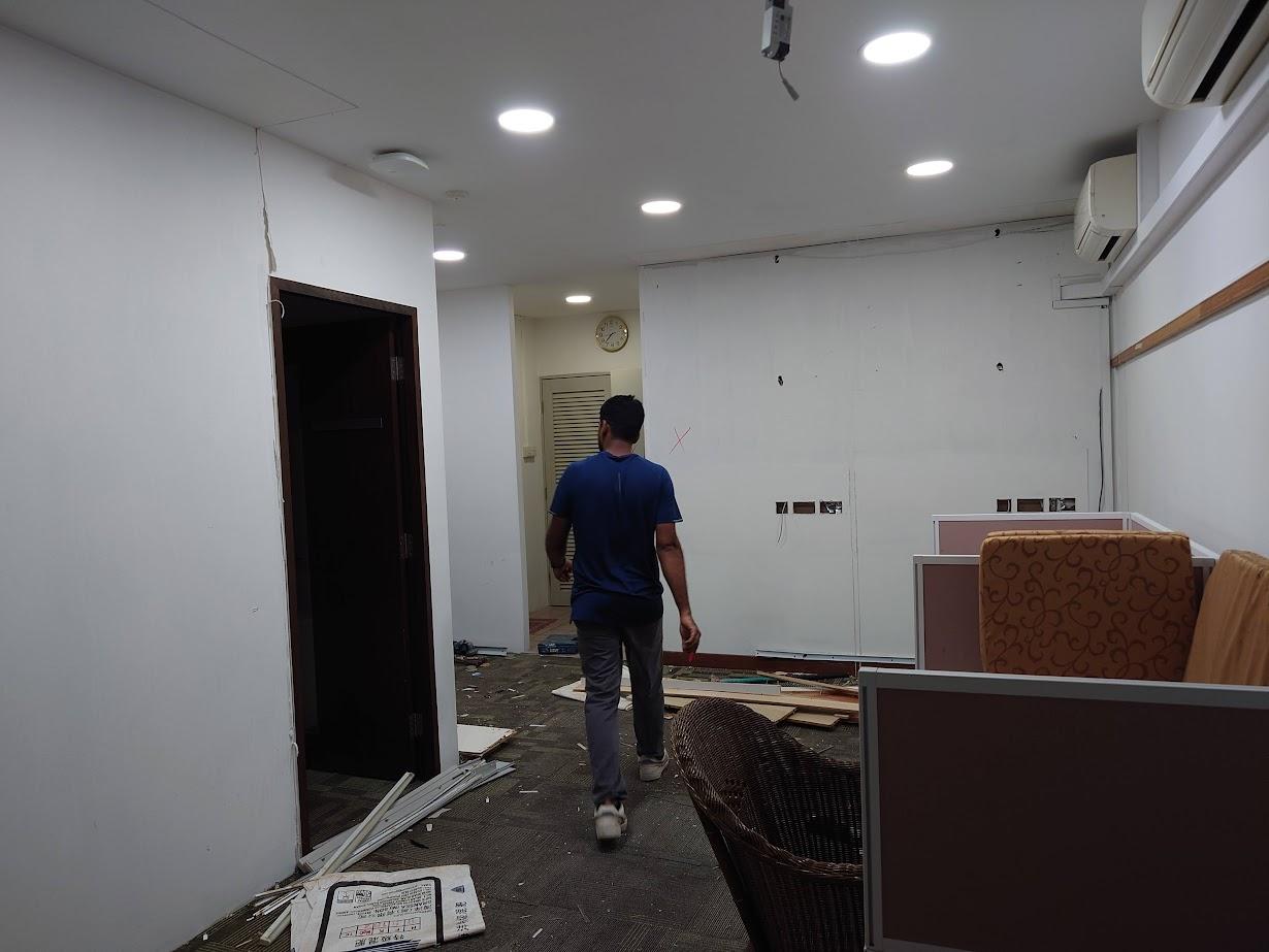 Asian Office with Bookshelf and Desk