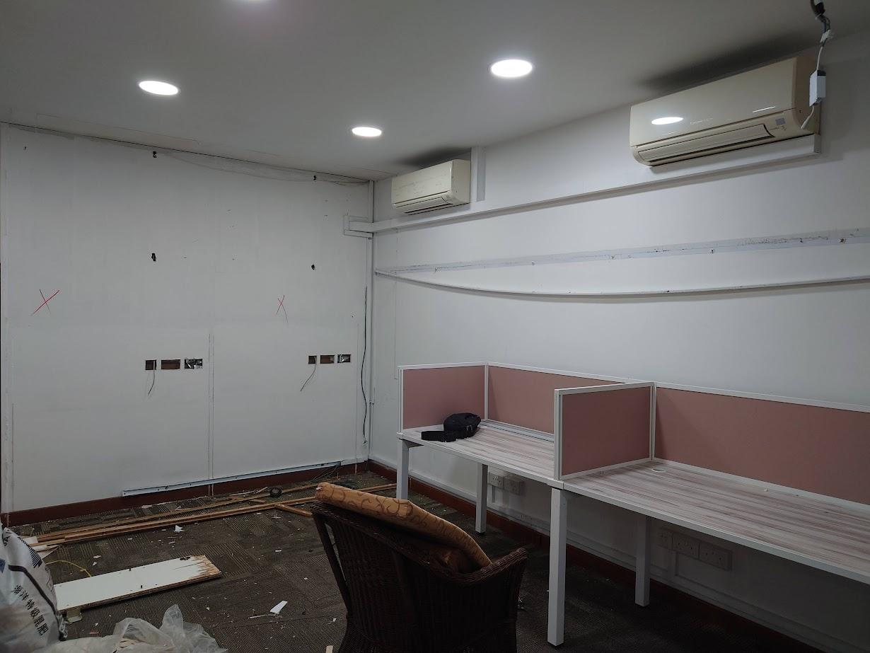 Asian Office with Bookshelf and Desk