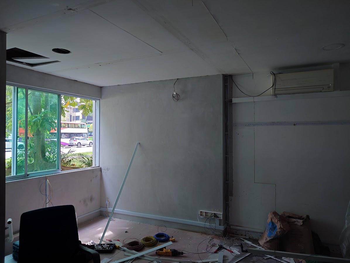Asian Office with Bookshelf and Desk