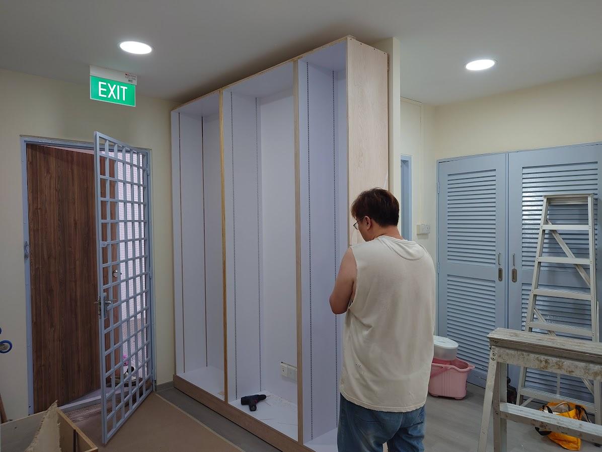 Asian Office with Bookshelf and Desk