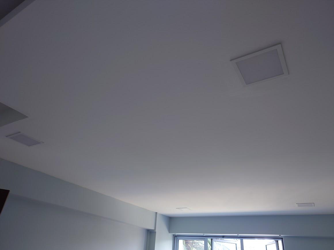 Asian Bedroom with Vinyl Flooring and Cove Lighting