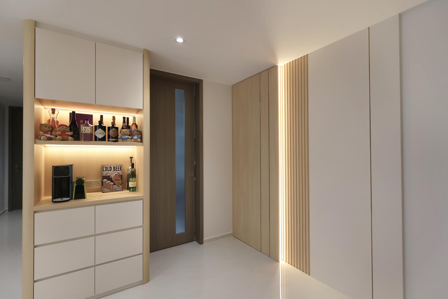 Modern Entryway with Small Storage and Doors