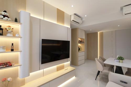 Modern Living Room at 3 Bedroom Condo @ Tengah Garden Walk