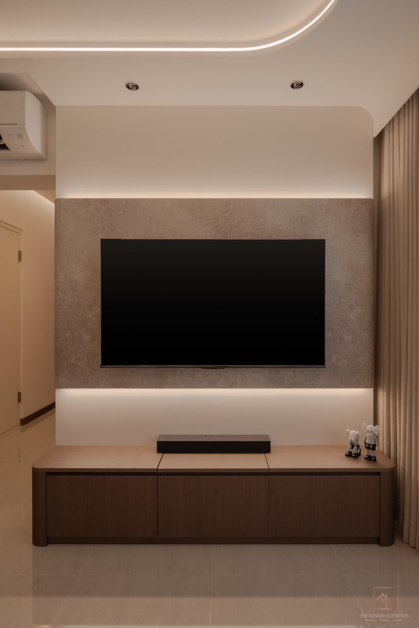 Minimalist Living Room with Settee and Wood Flooring