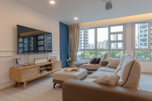 Modern Living Room at Hougang Parkedge