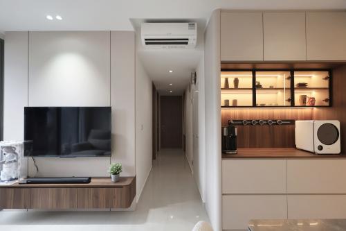 Contemporary Living Room at 3 Bedroom Condo @ Yishun Close
