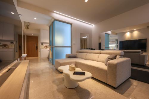 Modern Living Room at One Amber