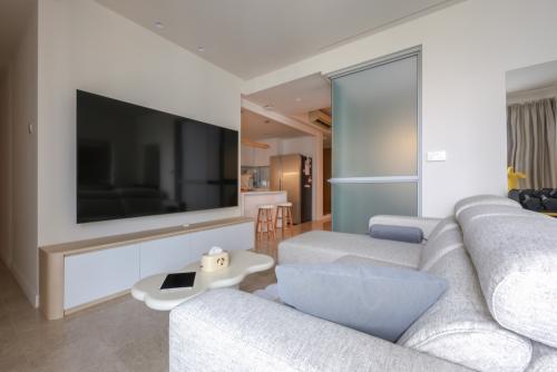 Modern Living Room at One Amber