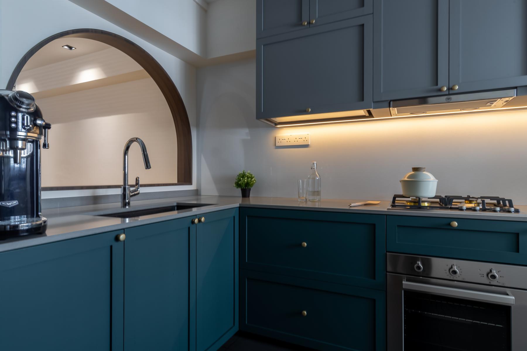Country Kitchen with Countertop and Kitchen Window