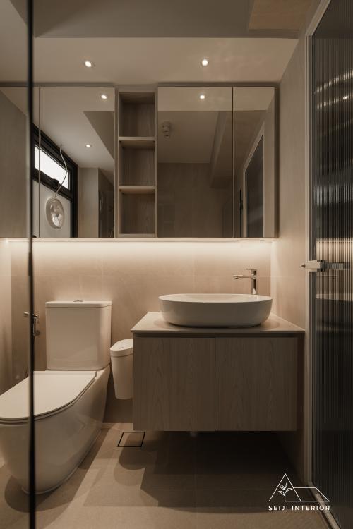 Minimalist Bathroom at 306A Tengah