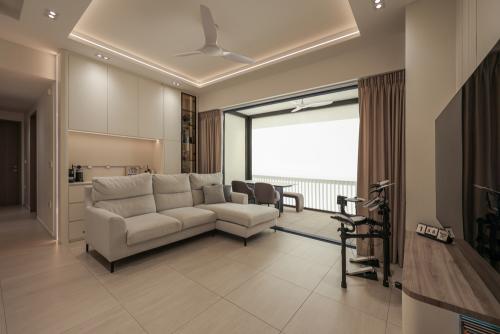 Minimalist Living Room at Woodleigh Residences