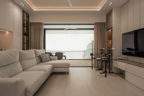 Minimalist Living Room at Woodleigh Residences
