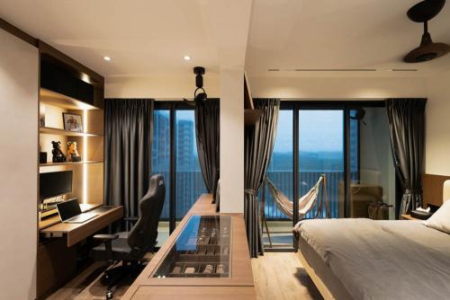 Modern Bedroom at Riverfront Residences