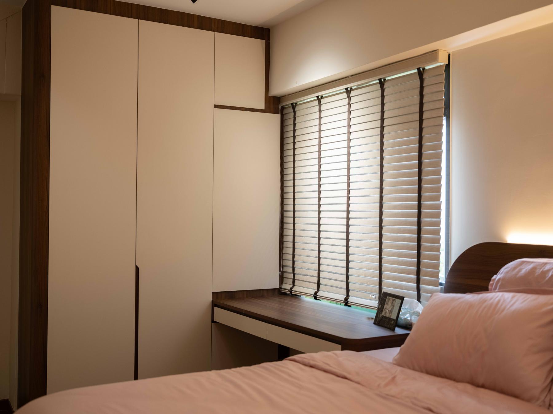 Scandinavian Bedroom with Wardrobe and Closet