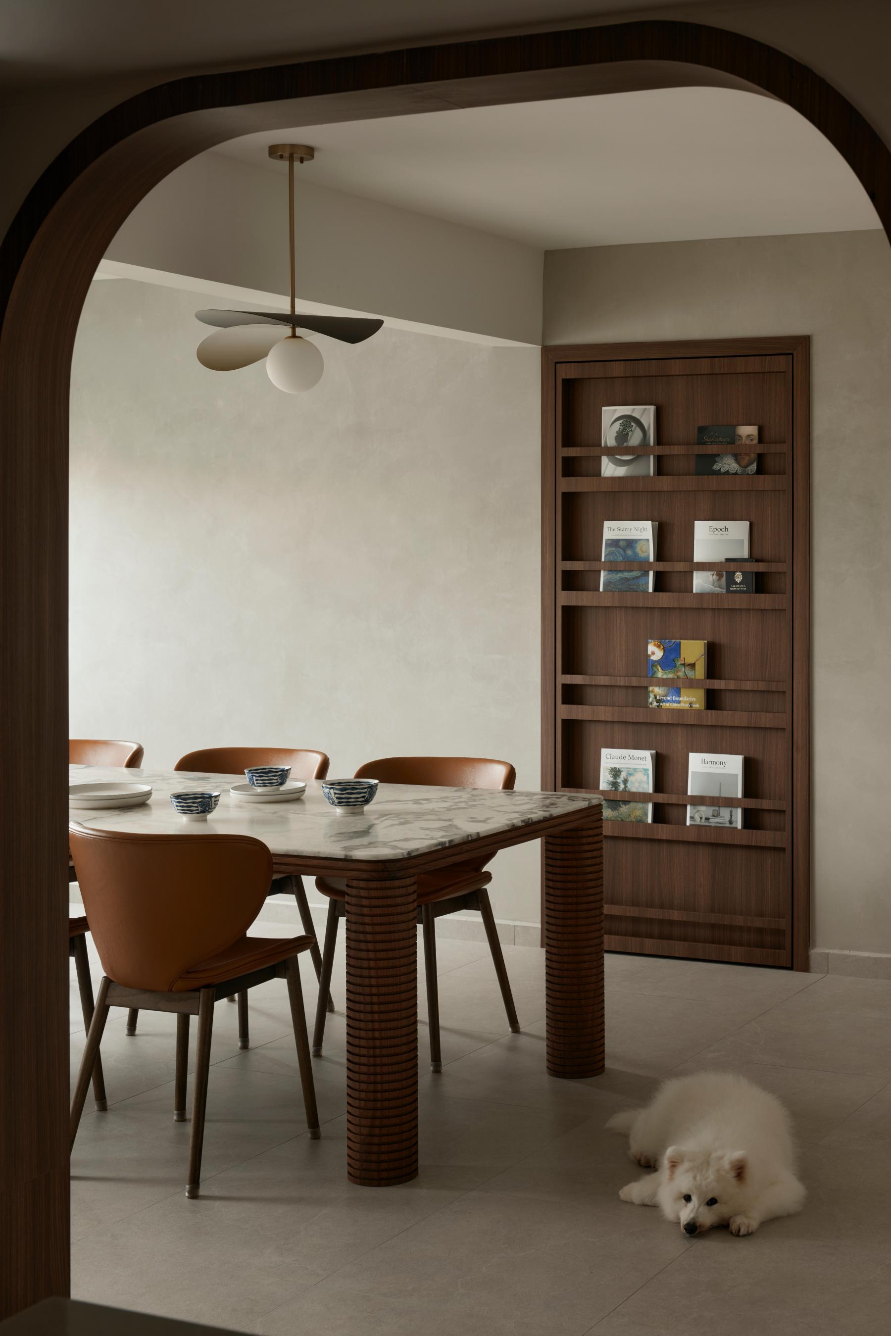 Asian Dining Room with Dining Table and Dining Chairs