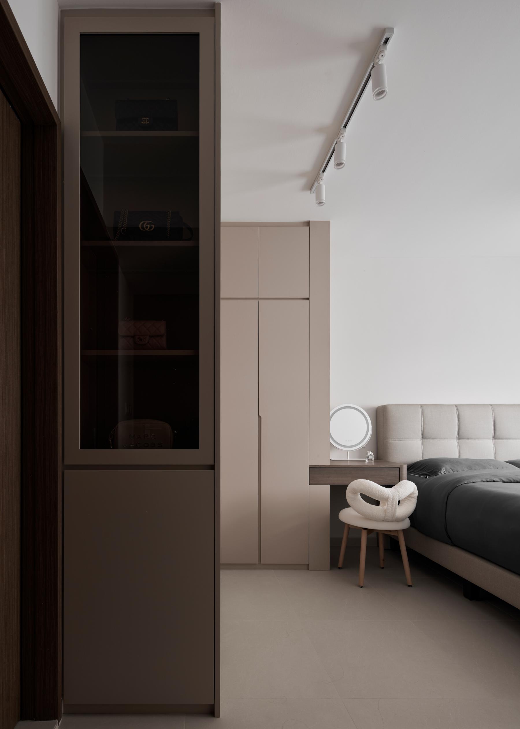 Contemporary Bedroom with Wardrobe and Bedside Table