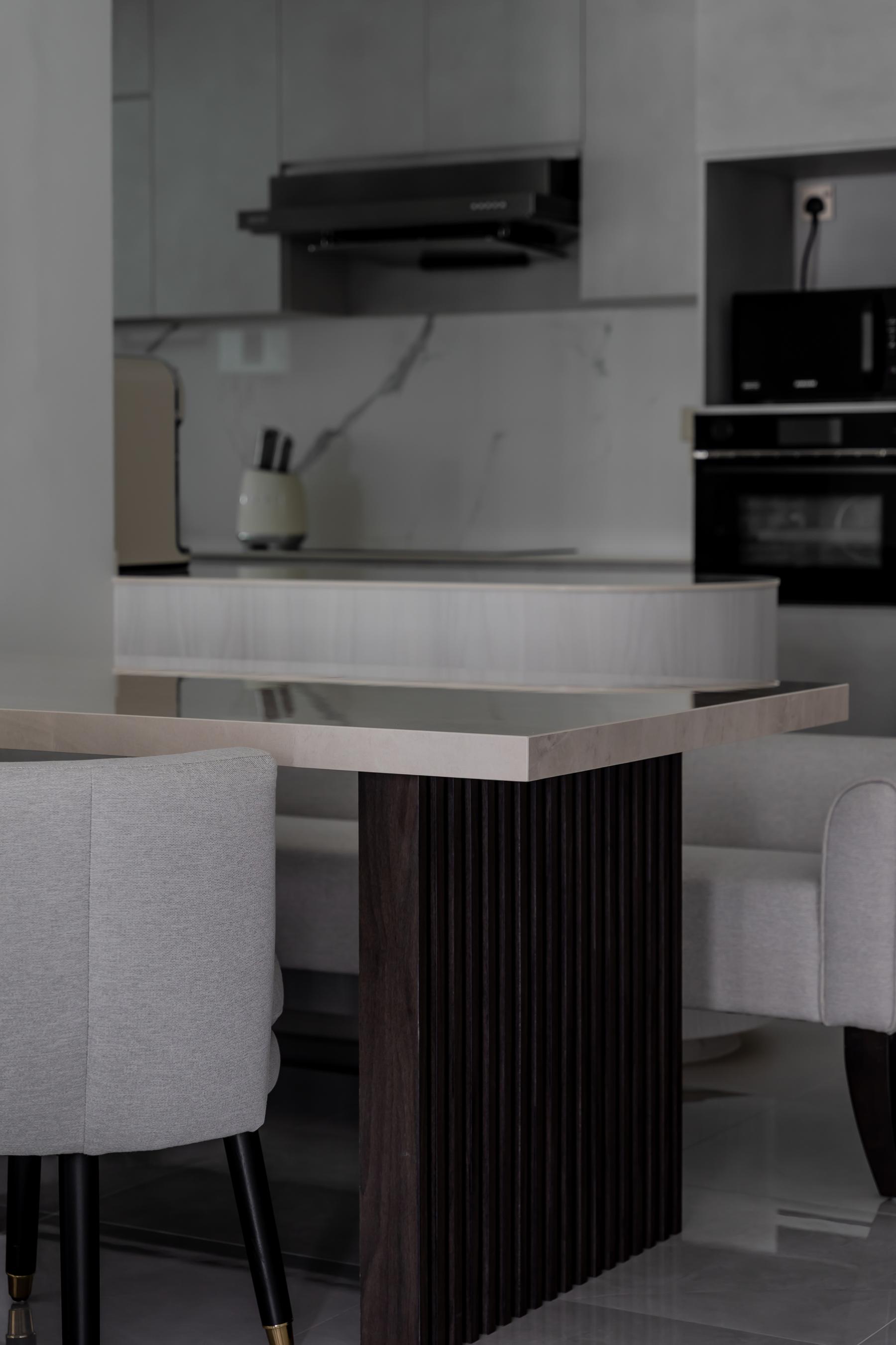Contemporary Dining Room with Cove Lighting and Ceiling Light