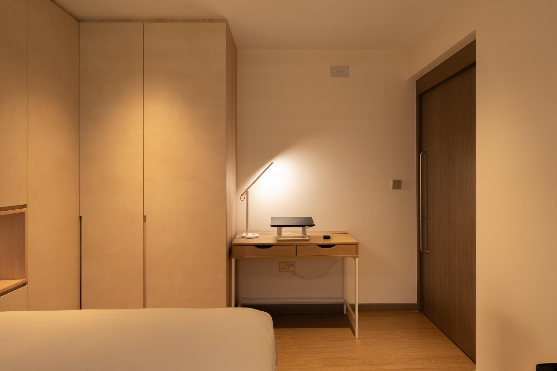 Contemporary Bedroom with Bed and Lighting