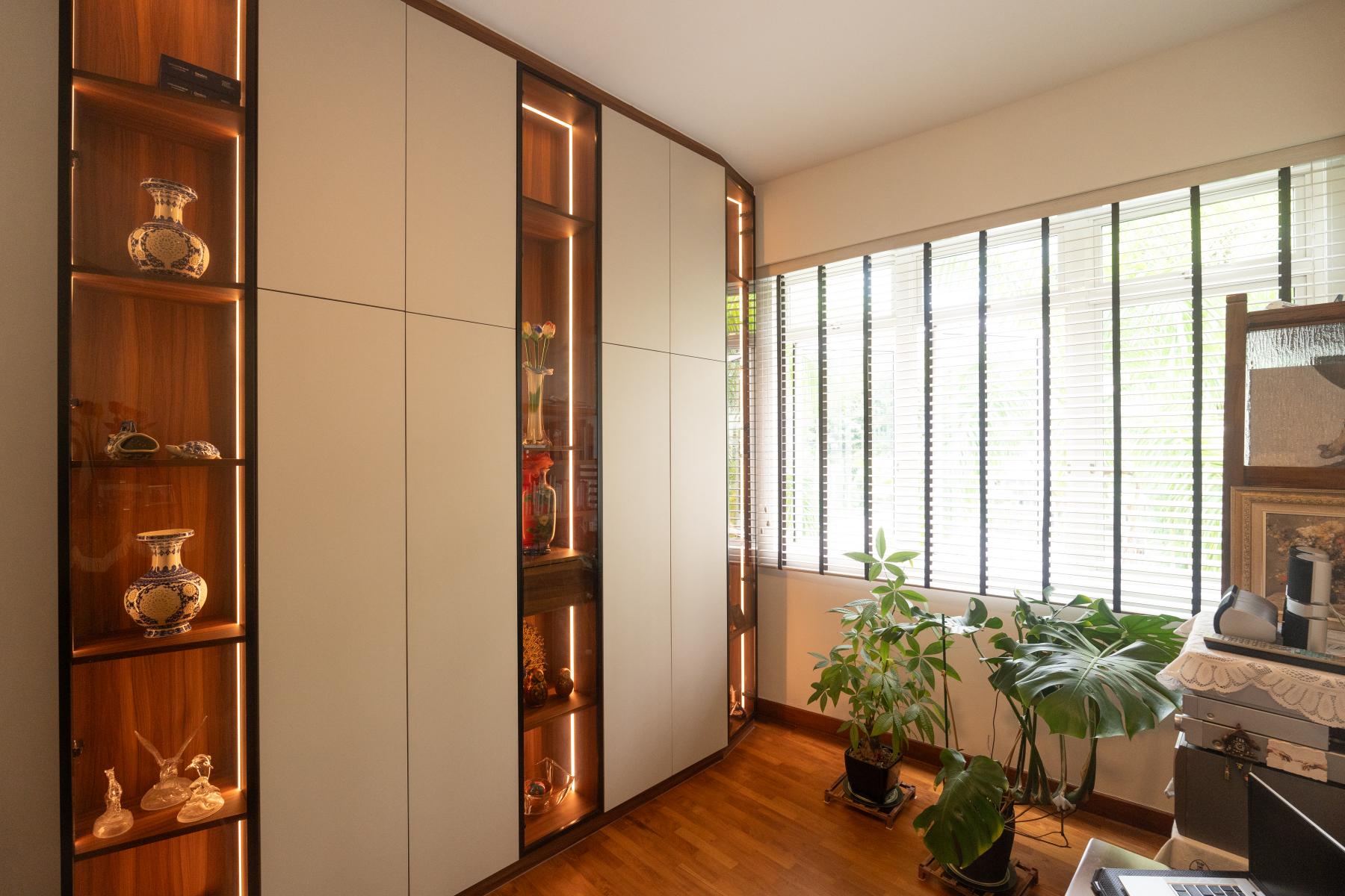 Contemporary Bedroom with Drop Light and Ceiling Light
