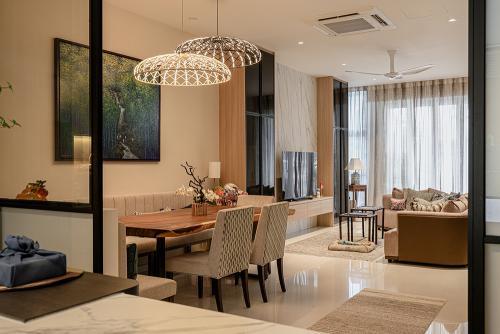 Asian Living Room at 3-Storey Landed House