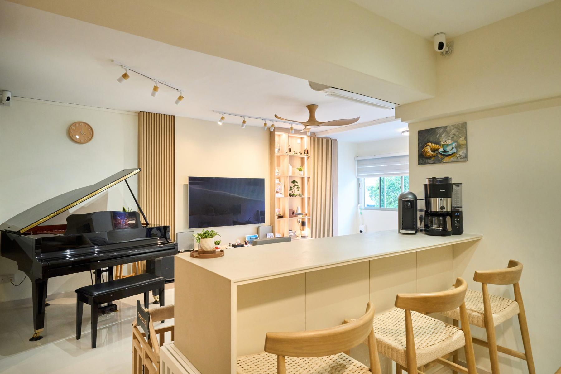 Scandinavian Kitchen with Countertop and Kitchen Island