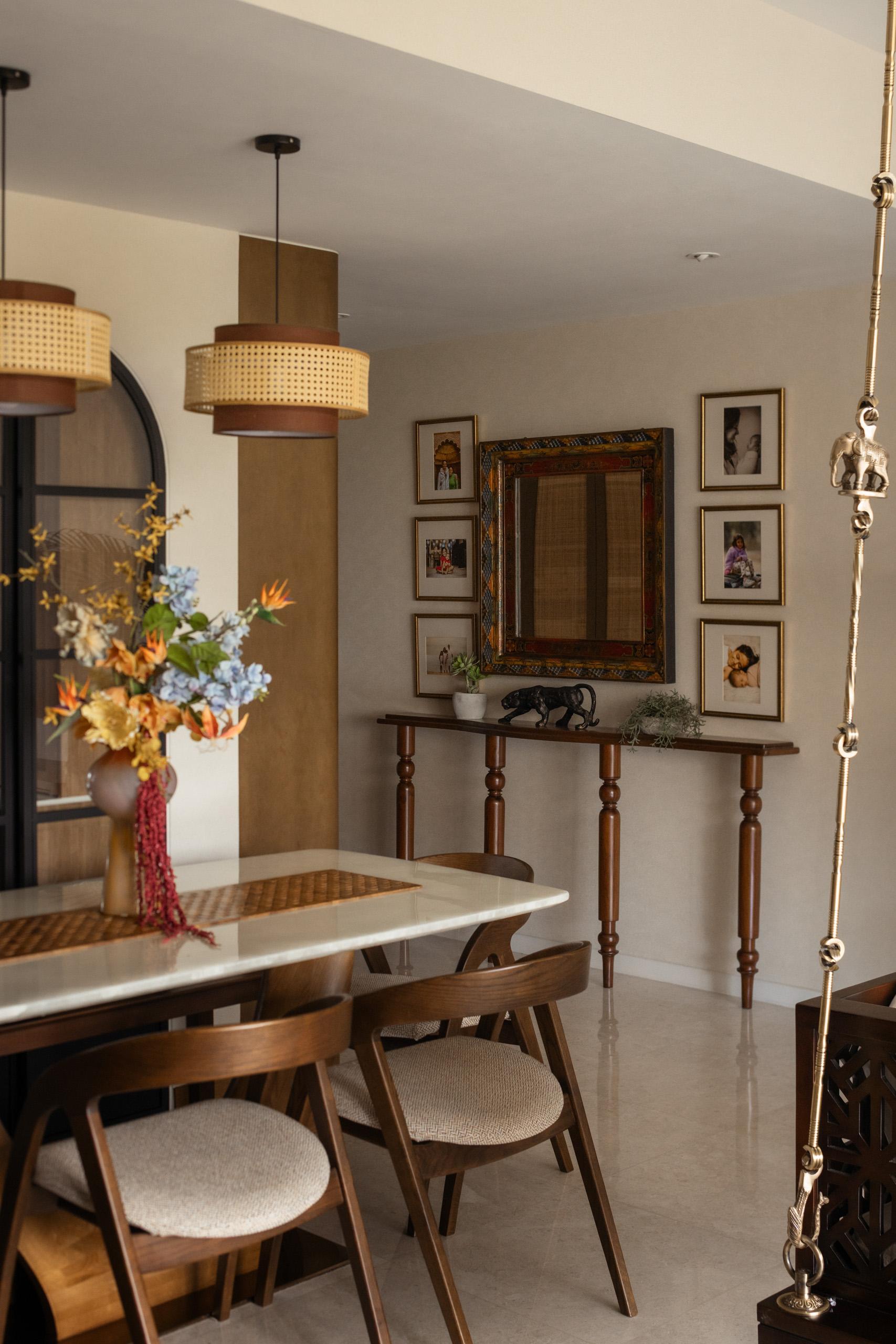 Asian Entryway with Mirror and Console Table
