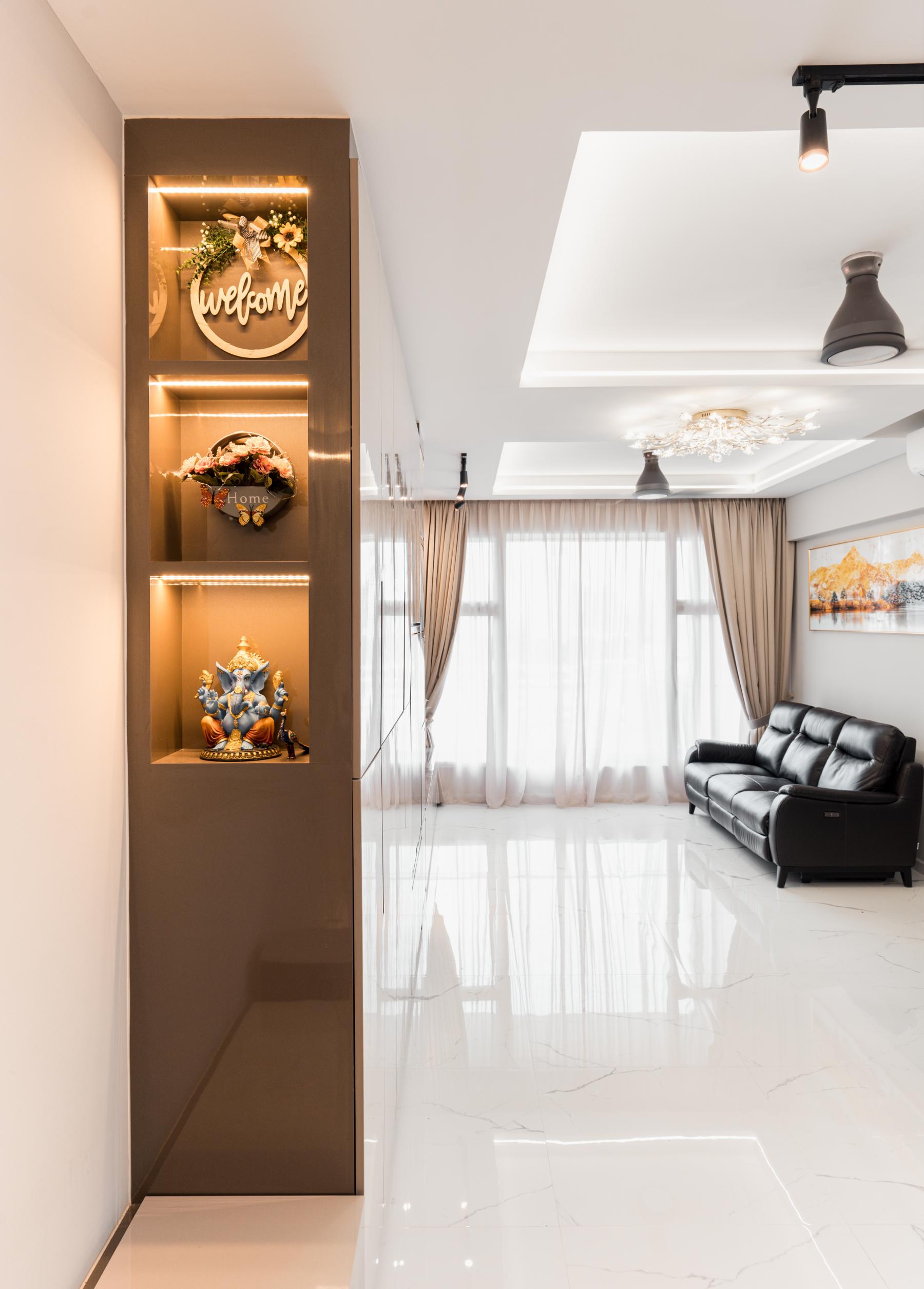 Modern Living Room with Feature Wall and Cove Lighting