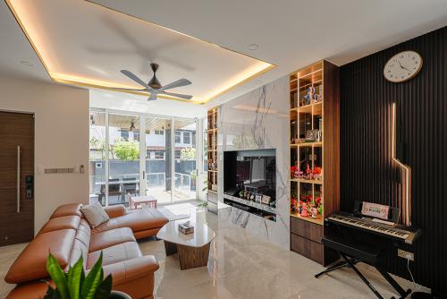 Modern Living Room at 3-Storey Semi-Detached