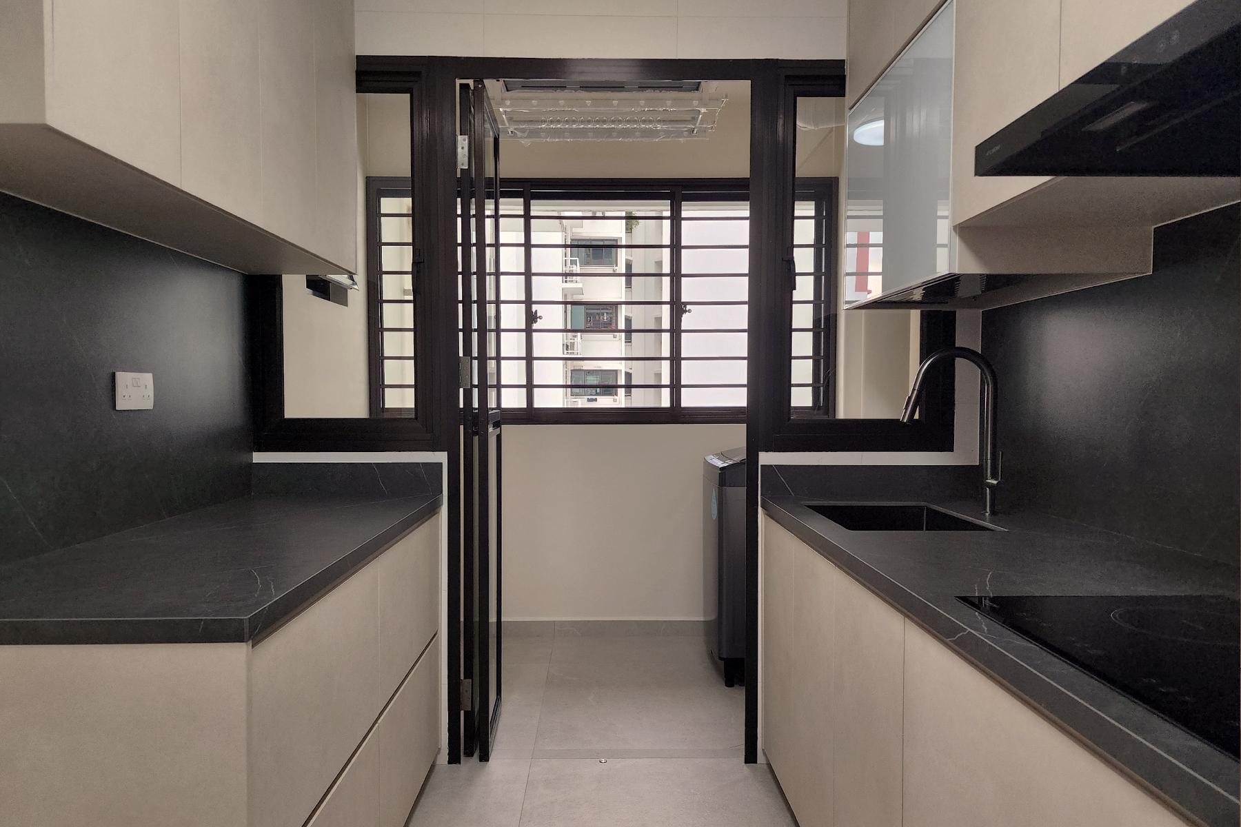 Minimalist Kitchen with Countertop and Kitchen Accessories