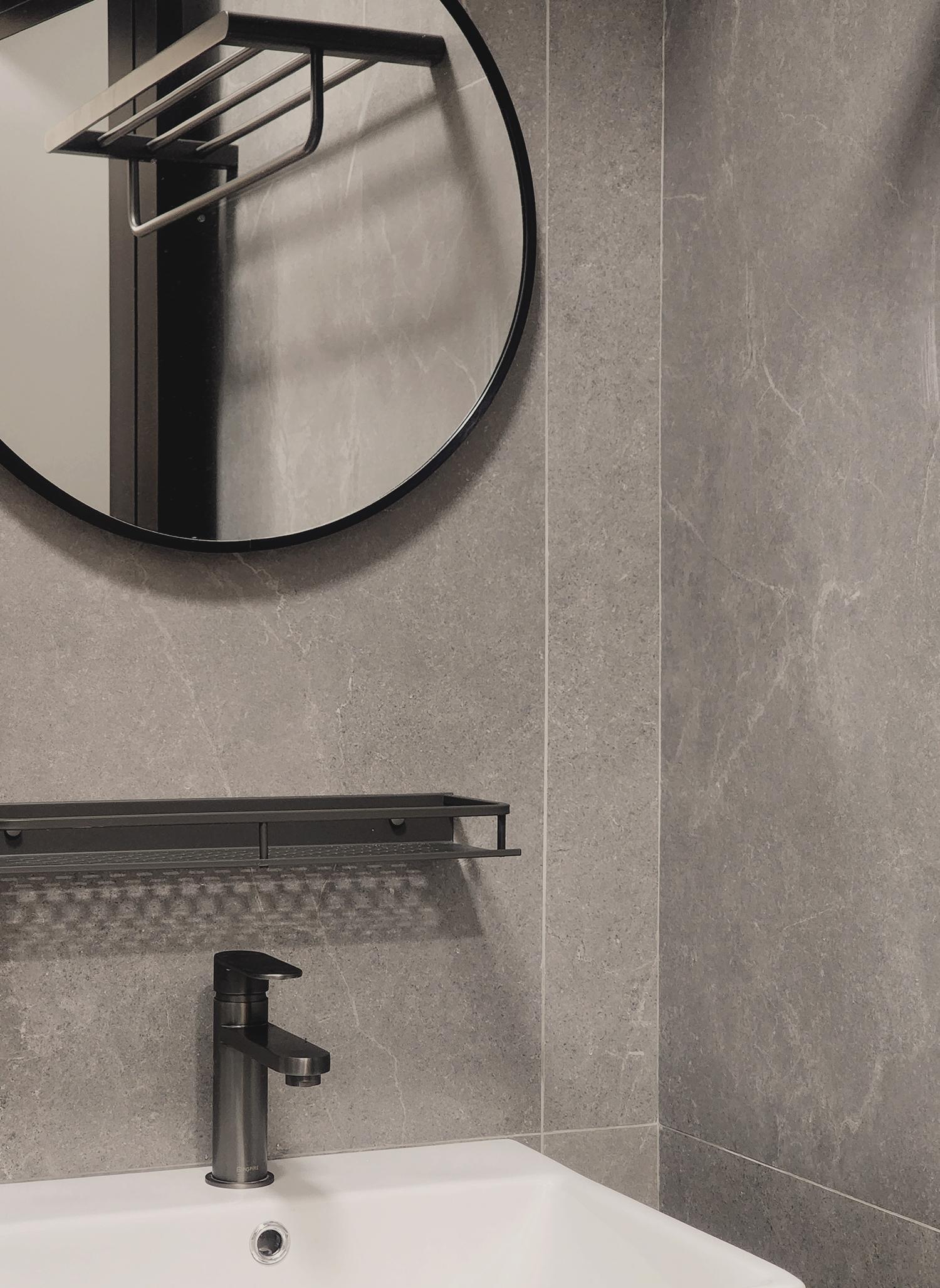 Minimalist Bathroom with Mirror and Bathroom Accessories