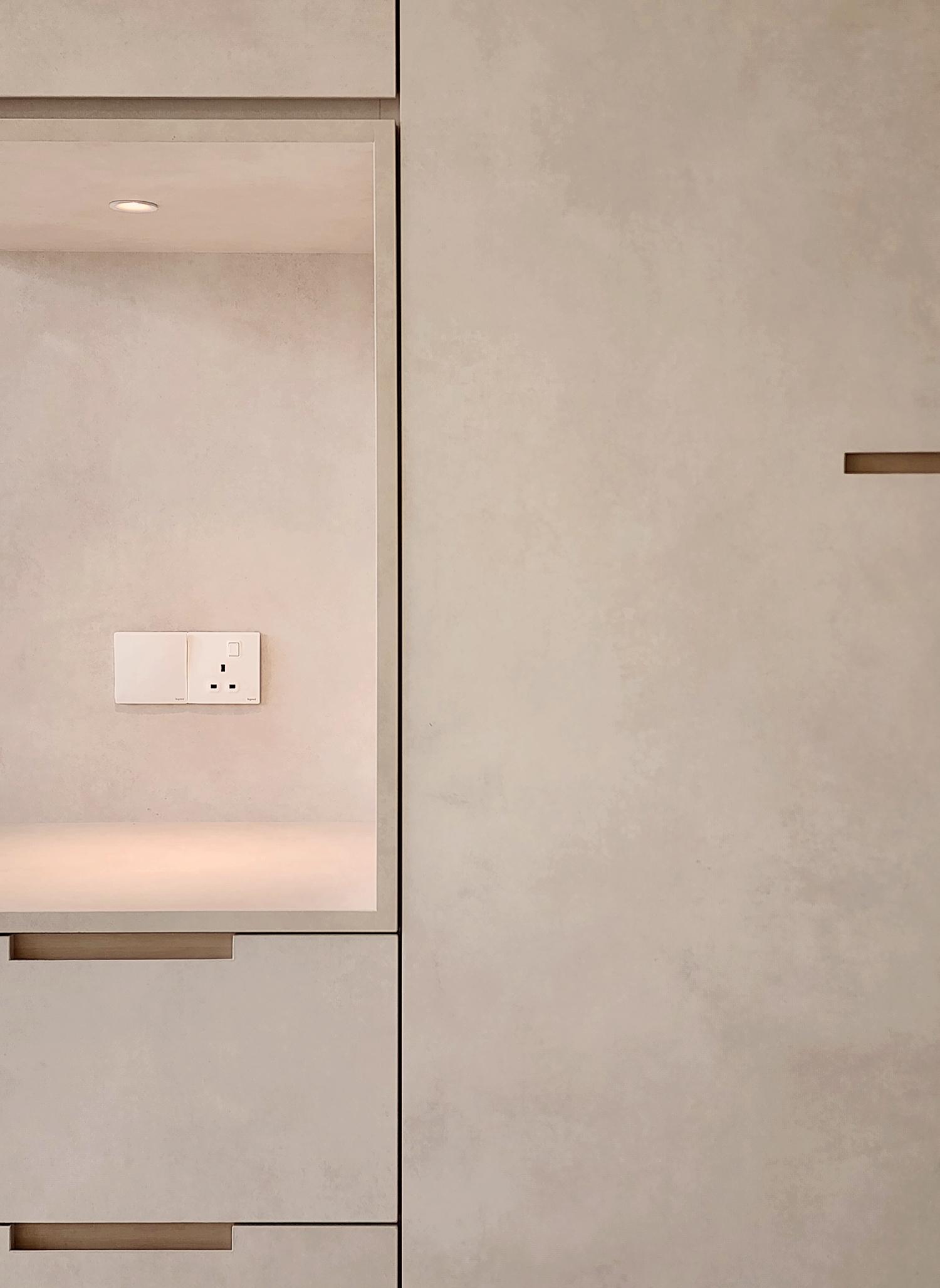 Minimalist Bedroom with Wardrobe and Bedside Table
