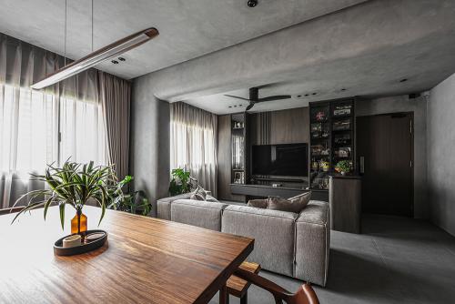 Industrial Living Room at Bishan