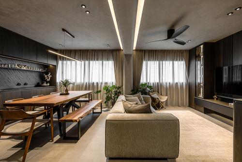 Industrial Living Room at Bishan