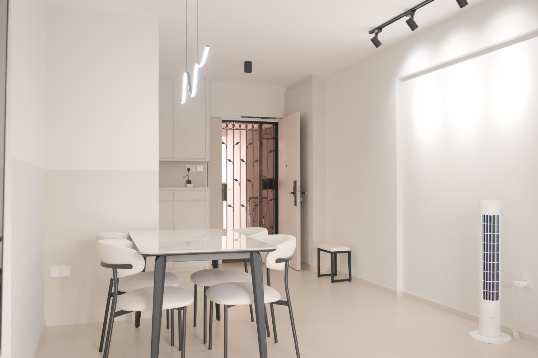 Minimalist Entryway with Seating Bench and Shoe Rack