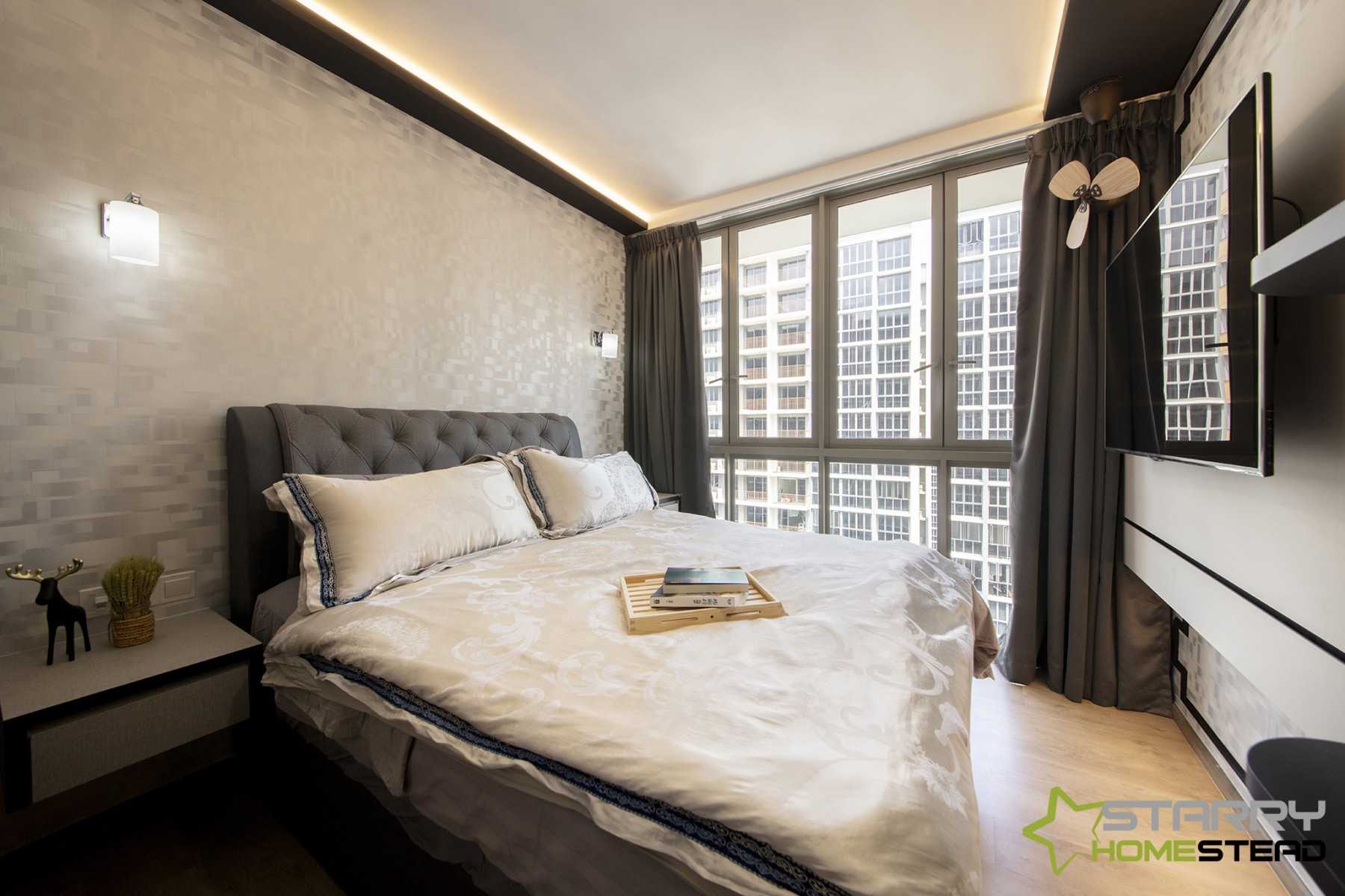 Modern Bedroom with Bedside Table and TV