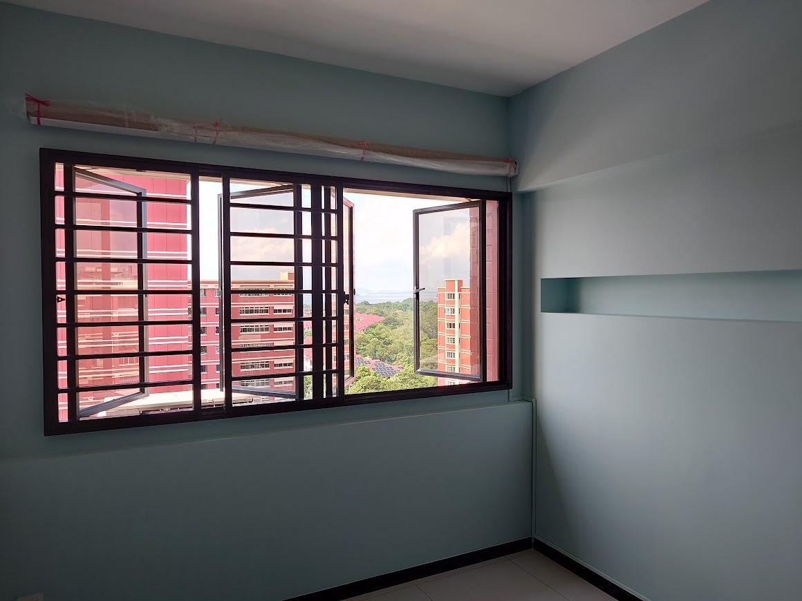 Asian Bedroom with Vinyl Flooring and Wood Flooring