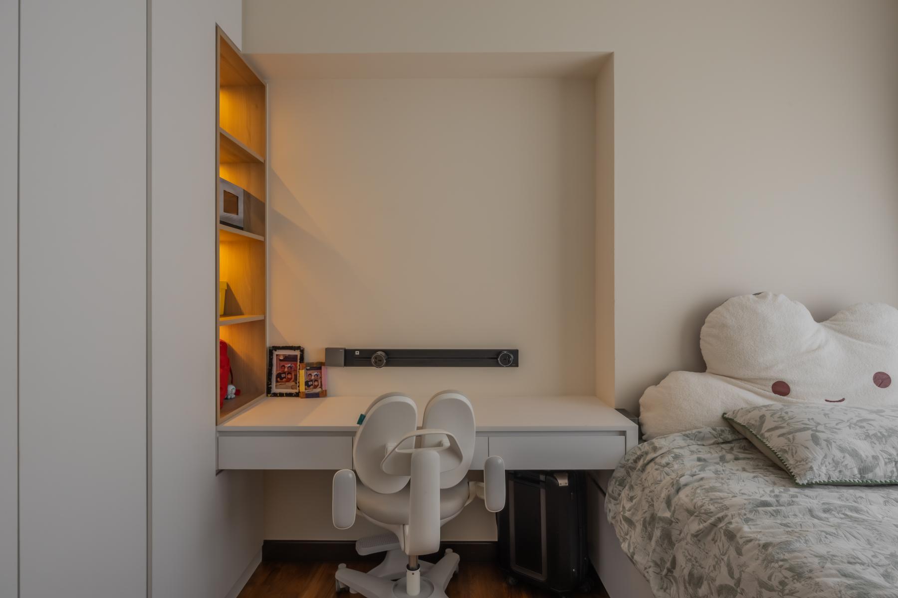 Contemporary Kids Room with Bookshelf and Children's Storage